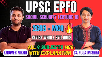 2603 MCQ Revision Module For UPSC EPFO | Social Security Class 10 | Gratuity Act | Employees PF Act