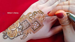 Eid Special Back Hand Mehndi Design | Eid Henna Design || Meher's Henna