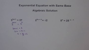 Solve Exponential Equation -- Same Base