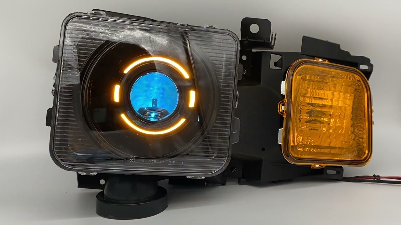 H3 Hummer LED Black Series headlights with Switchback Angel Eyes and Color Changing Devil Eyes