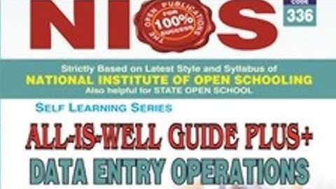 BELTRON DEO/NIOS DATA ENTRY OPERATION -CODE-336/BASICS OF WORD PROCESSING/DATA ENTRY OPERATOR