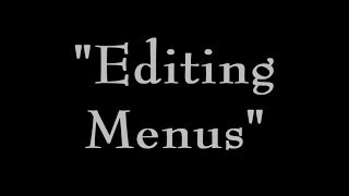 Editing Menus