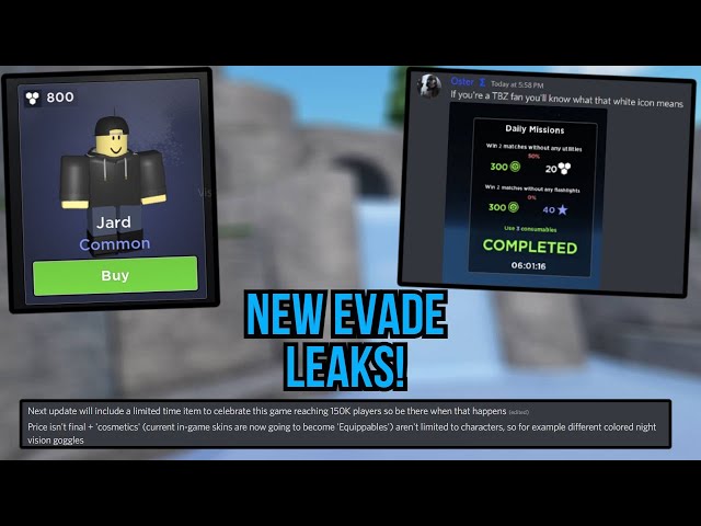 4 NEW LEAKS IN ROBLOX EVADE - BiliBili