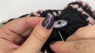 HowTo: Using a Button to Attach a PomPom to a Crocheted Hat