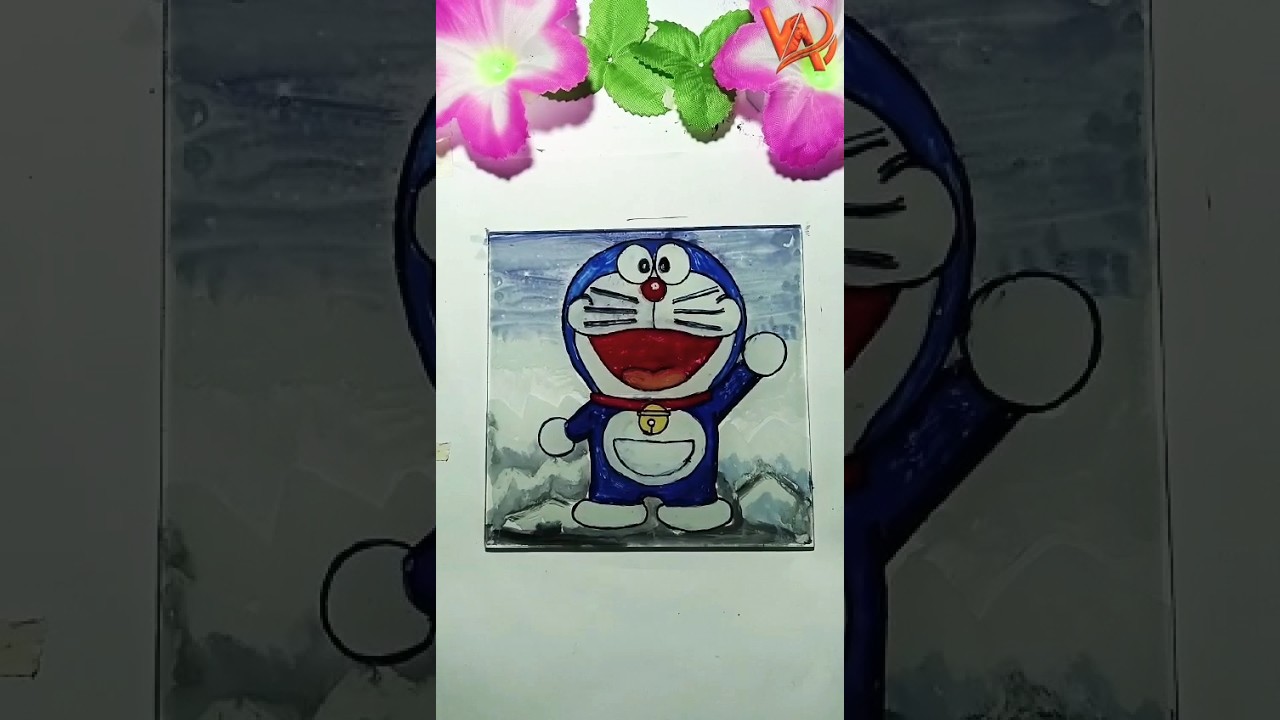 Doraemon Drawing Glass Painting 😊 