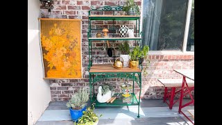 Turn an antique baker's rack into a summer patio piece! Here's the tutorial...