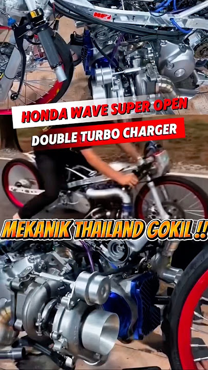 HONDA WAVE SUPER OPEN DRAG BIKE WITH DOUBLE TURBO CHARGER THAILAND😱 #shortstrending #dragbike