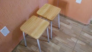 Banquinhos de  tábua de pinus / pine board stools