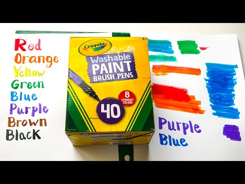 How to Get all the 8 Crayola Paint Brush Pens!! Swatches, Calligraphy &  Blending Techniques 