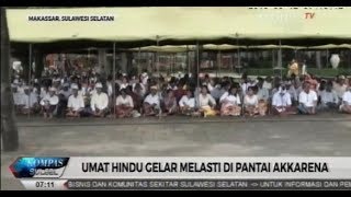 Umat Hindu Makassar Gelar Melasti di Pantai Akkarena Makassar