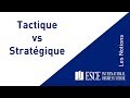 Les notions  tactique vs stratgique