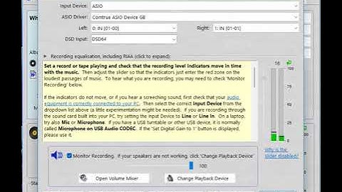 Recording DSD with VinylStudio