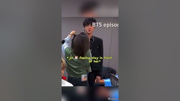 The ways Jin 🐹secretly smirk 😏 when staff girl touched him 😍🔥 #bts #jin #shorts