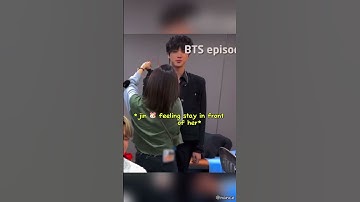 The ways Jin 🐹secretly smirk 😏 when staff girl touched him 😍🔥 #bts #jin #shorts