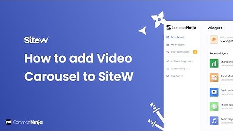 How to add a Video Carousel to SiteW