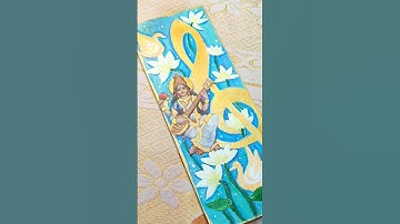 Mixed Media Artwork ✨🖌#mixedmedia #acrylicpainting #saraswatipuja #latepost #decoupage #cardstock