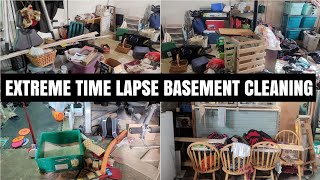 EXTREME CLEAN WITH ME | ? TIME LAPSE CLEANING BASEMENT | MESSY HOUSE CLEANING MOTIVATION