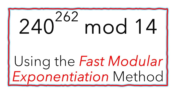 (1a) Compute 240^262 mod 14 using the fast modular exponentiation method.