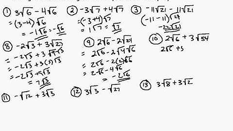 Adding and Subtracting Radical Expressions