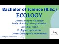 Basic concept of Ecology and Environment || for B.Sc. students || Concepts and Notes