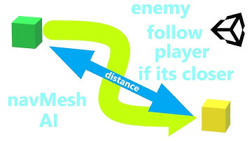 make enemy follow player using unity navMesh #2 (distance)
