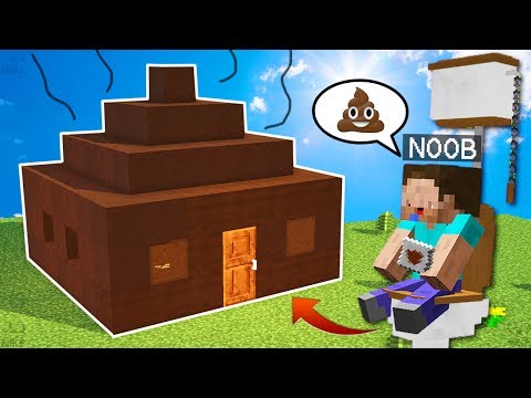 NOOB VS CASA DE CACA 😂 MINECRAFT TROLL + ROLEPLAY | EL NOOB #7