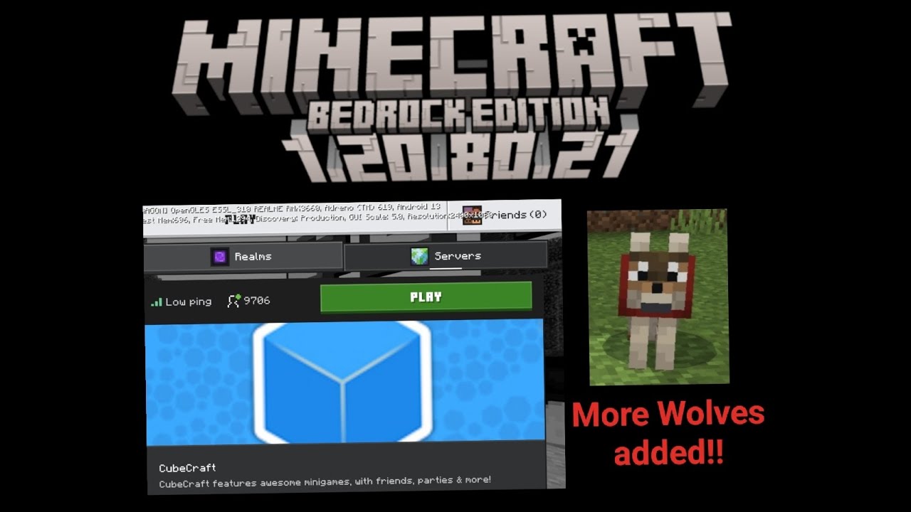 Minecraft 1 20 80 21 and new wolves added minecraft 