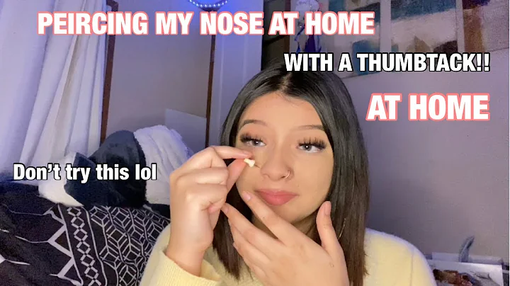 PEIRCING MY NOSE AT HOME WITH A THUMBTACK!! AGAIN!