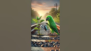 The parrot plants a guava tree and the monkey breaks it🦜😭 #ai #parrot #short #cartoon #guava #monkey