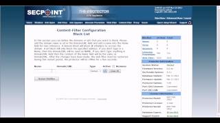 Protector UTM Web Filter Black list