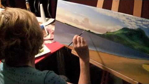 Barbara Clemens of BarbsArtGallery NZ painting Mt ...