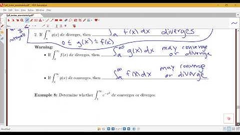 Introduction to Comparison Theorem for Improper Integrals and an Example (Section 7.8, part 6)