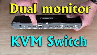 Connect 2 PCs to 2 monitors with TESmart dual monitor KVM switch
