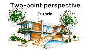 Two-point perspective tutorial : perspective drawing