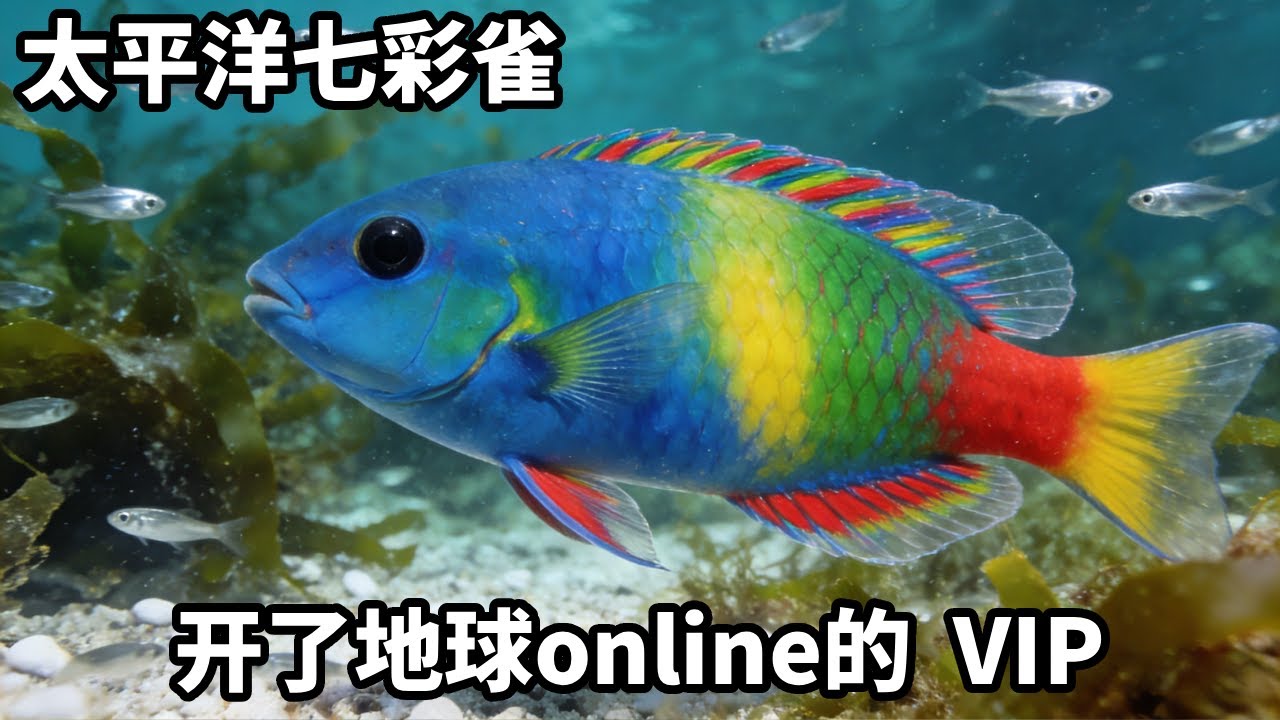 海洋生物盲盒开到奇幻海洋生物！太平洋七彩雀，他好像开了VIP，怎么可以切换皮肤
