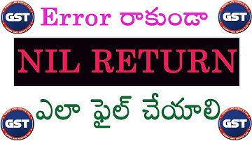 How to file Nil Return in Telugu