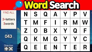 🔎Word search #042 Quiz for Seniors [word quiz, concentration, memory, brain training]