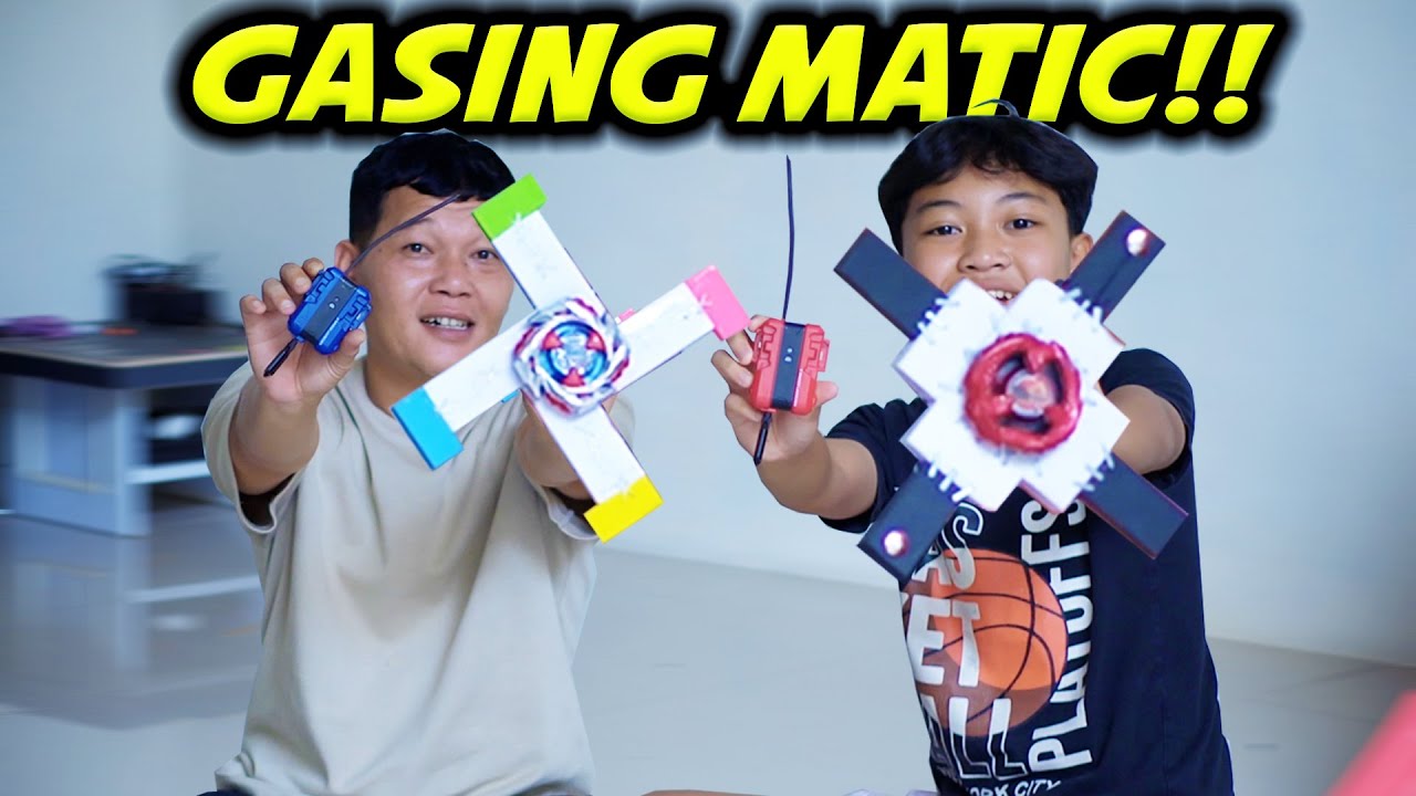 PEMADAM GASING MATIC!! DIMAS DAN AYAH COBA GABUNGIN GASING PENGHAPUS DAN BEYBLADE..