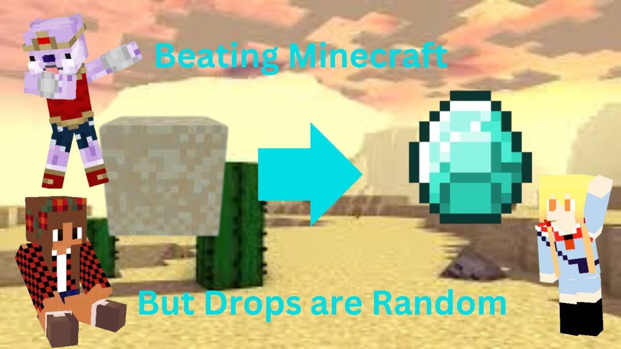 Beating Minecraft but with Random Block Drops - YouTube