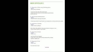 BIOS 255 EXAM 3 Latest 2024 2025 Questions and Answers Verified Answers