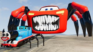 Biggest Lightning McQueen Head Eater VS Thomas The Train Head Eater Escape From The Beamng Drive #32