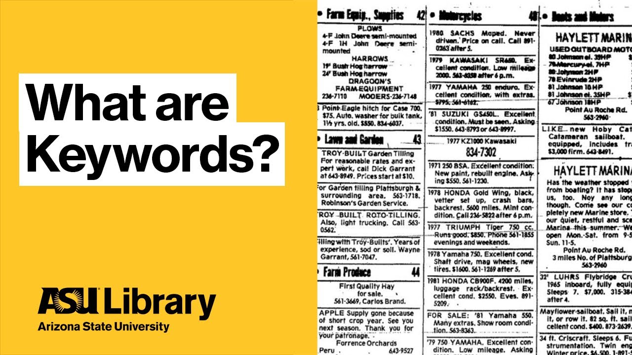 What are Keywords? | Instruction at ASU Library - YouTube
