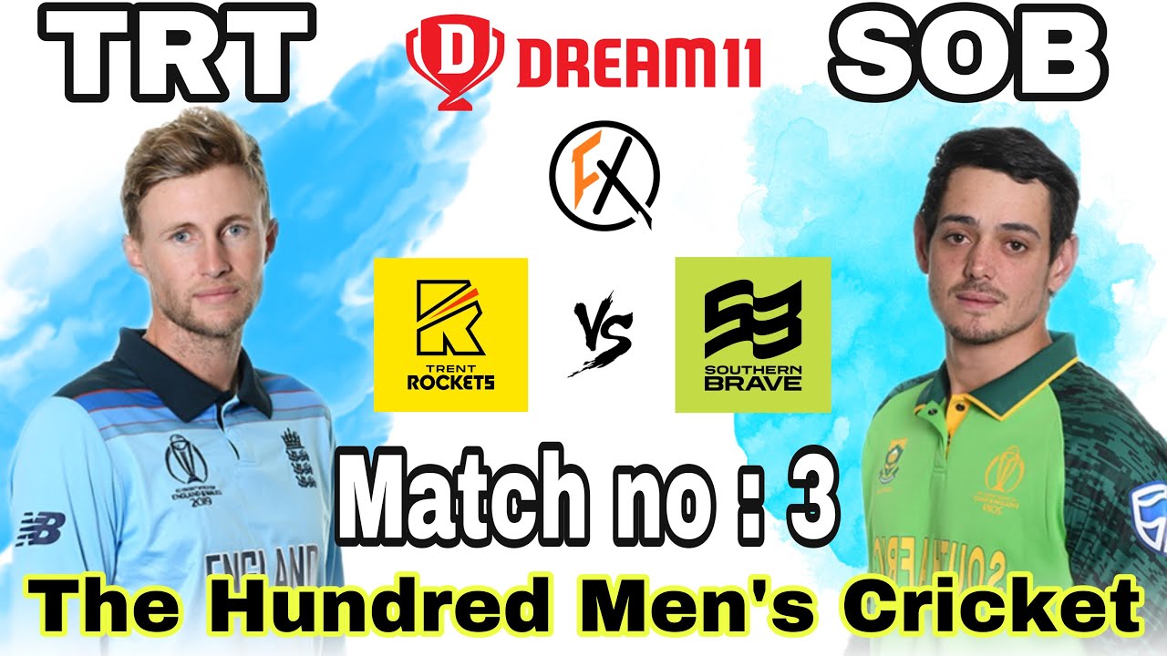 TRT VS SOB DREAM11 TEAM PREDICTION | TRENT ROCKETS VS SOUTHERN BRAVE | TRT VS SOB The Hundred Teams