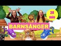 Barnsånger på svenska 30 min | Barnlåtar | Huvud axlar knä och tå | Baby Shark |  Djurens ABC mfl