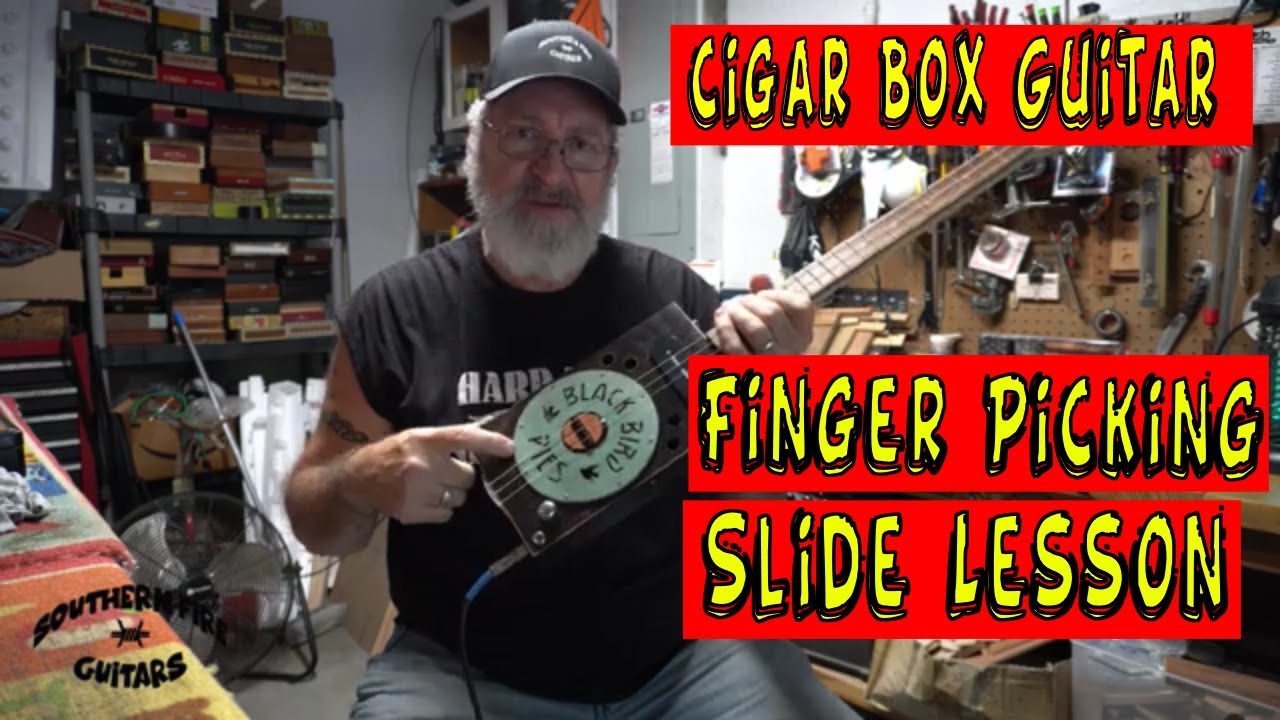 Гитара Cigar Box — урок игры пальцами (слайд)