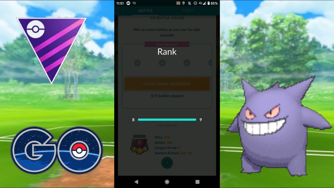 Pokemon Go Pvp Premier Master League Season 4 Gengar Gets Me To Rank 9 And A Rating Youtube