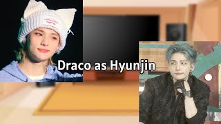 Characters Harry Potter react to Draco as Hyunjin (AU DESCRIPTION)