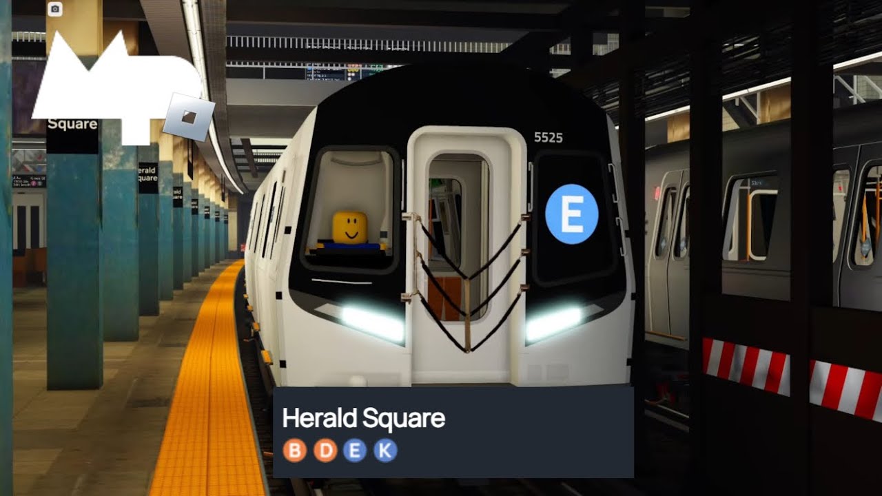 Roblox PTA Subway - PID 5 Av Line - Train action at Herald Square-Grace Street (B), (D), (E), (K)