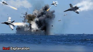 Insane Action of the U.S. F-18 Hornet Squadron Attacking Rebel Ships in the Red Sea