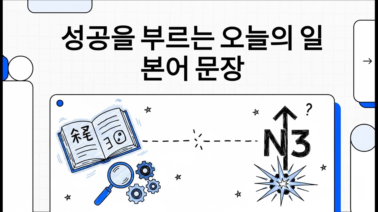 성공을 부르는 오늘의 일본어 문장 - 일본어 JLPT N3 문장 분석 - 13
